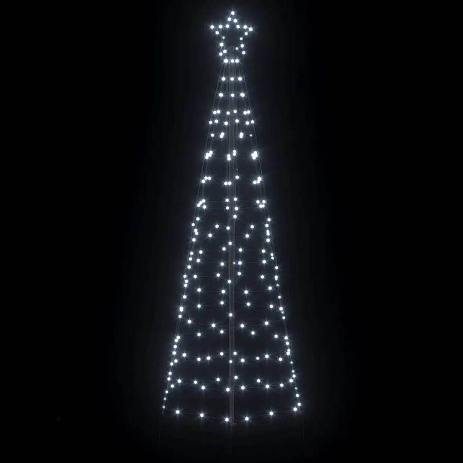 Arbre de Noël LED avec piquets au sol Blanc froid 250 cm Fer - 4