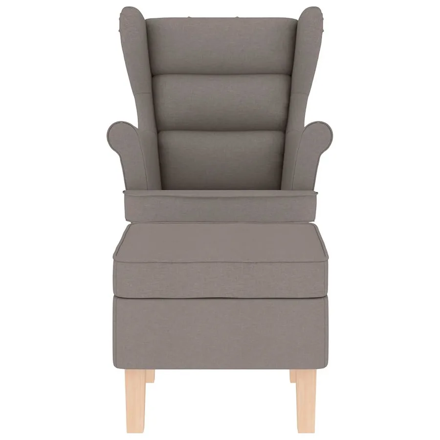 Chaise à bascule avec repose-pied Taupe Tissu - 4