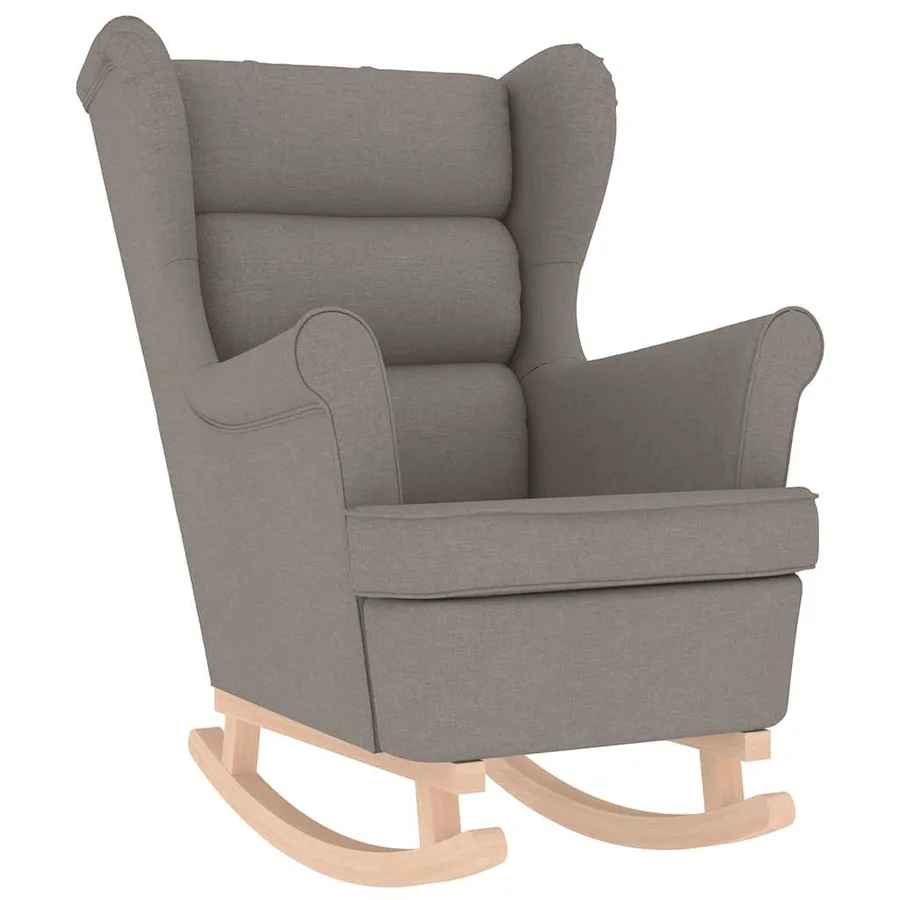 Chaise à bascule avec repose-pied Taupe Tissu - 7