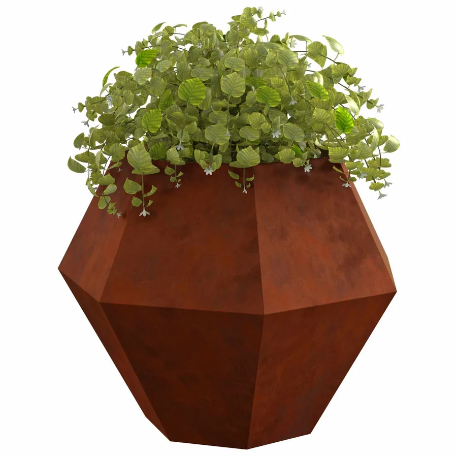 Jardinière Rouillé 100 x 100 x 80 cm Acier patiné - 3
