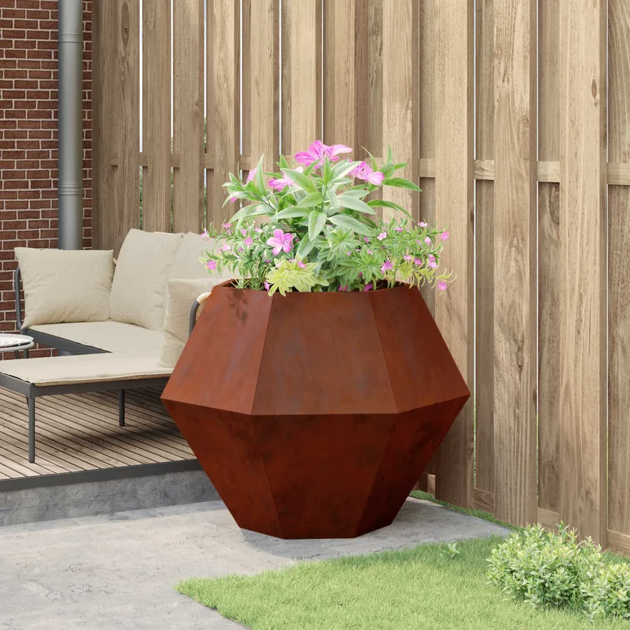 Jardinière Rouillé 100 x 100 x 80 cm Acier patiné - 4
