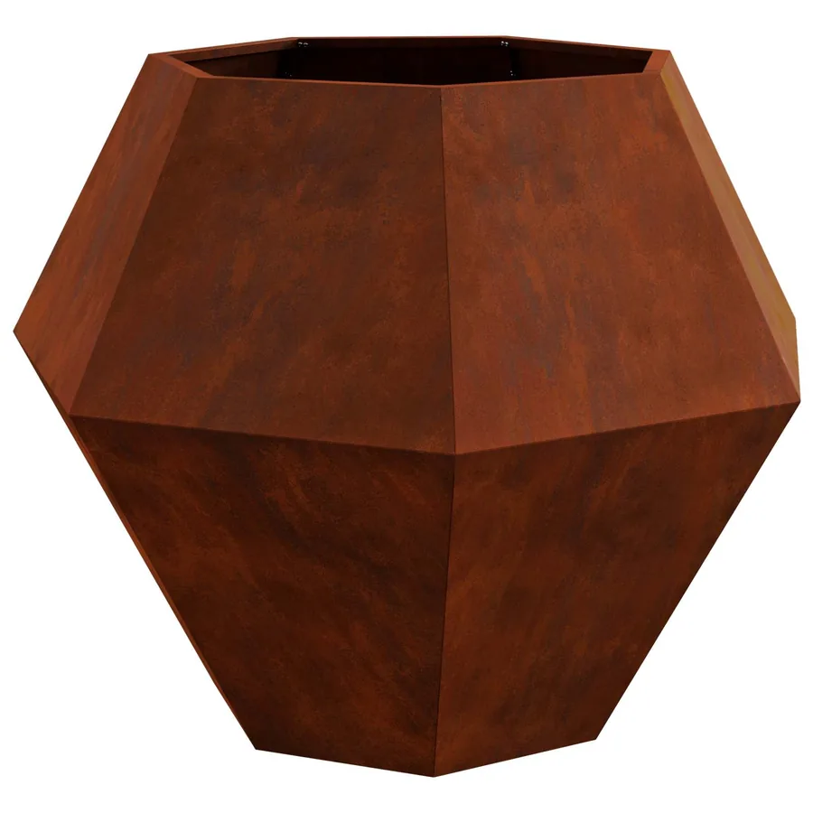 Jardinière Rouillé 100 x 100 x 80 cm Acier patiné - 5