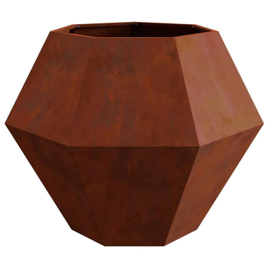 Jardinière Rouillé 100 x 100 x 80 cm Acier patiné - 6