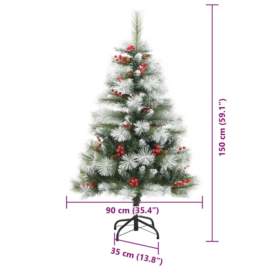 Sapin de Noël artificiel Vert et blanc 150 cm - 17