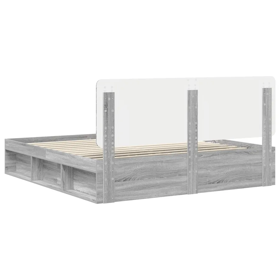 Cadre de lit Gris Sonoma 200 x 200 cm Bois de pin massif - 9