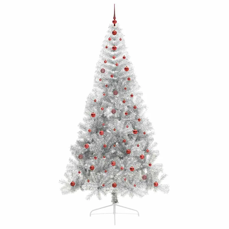 Sapin de Noël artificiel pré-éclairé Argent 240 cm PET - 4