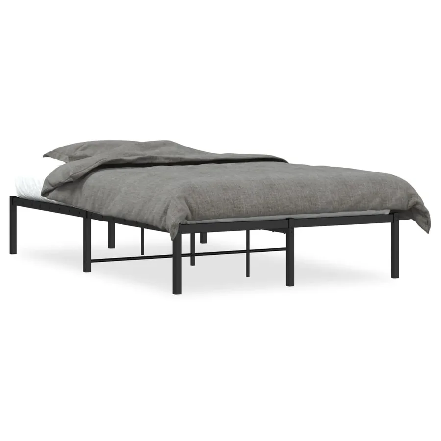 Cadre de lit métal sans matelas noir 120x190 cm - 2