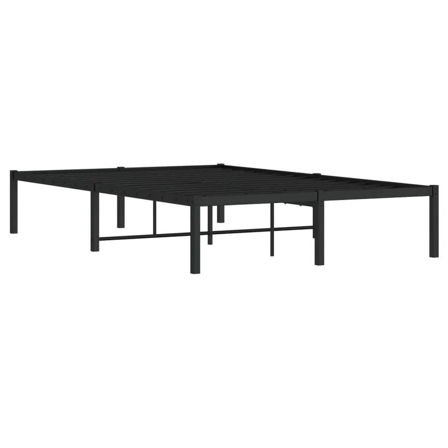 Cadre de lit métal sans matelas noir 120x190 cm - 4