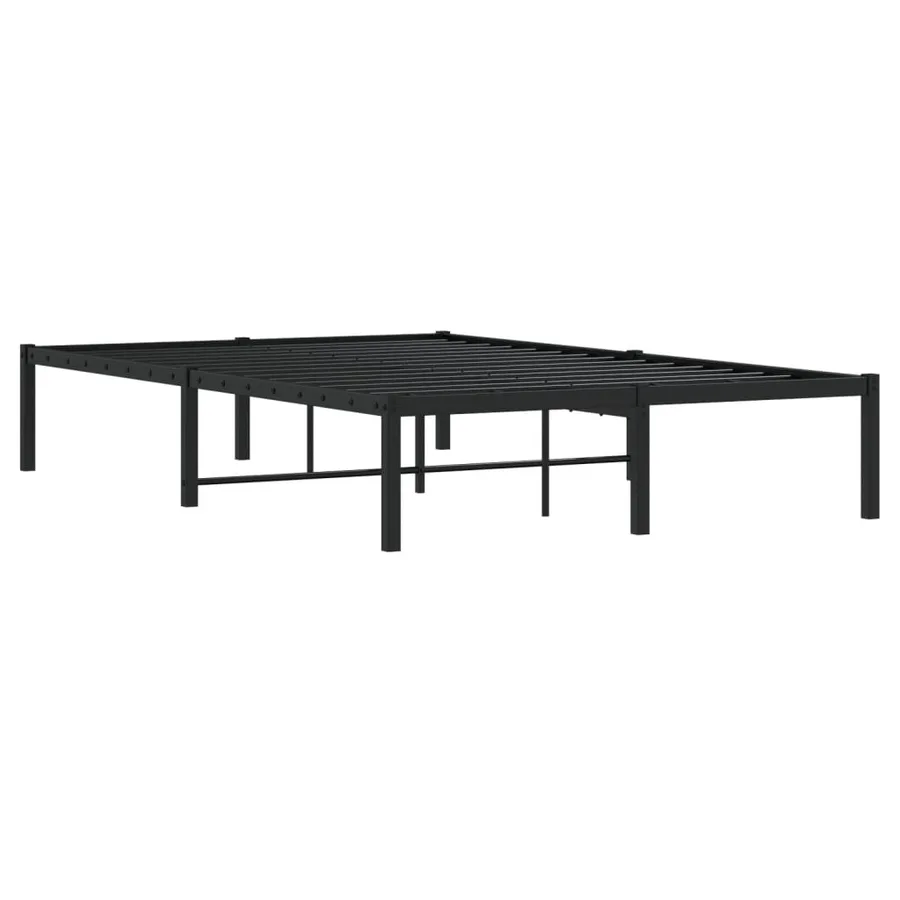 Cadre de lit métal sans matelas noir 120x190 cm - 7