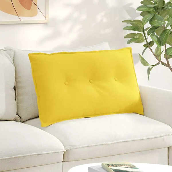 Coussin de Dos Jaune clair 80 x 19 x 50 cm tissu