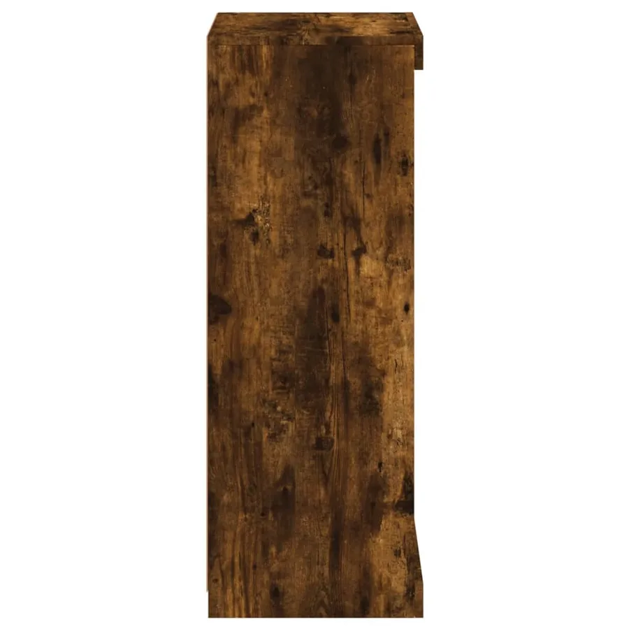 Buffet avec lumières LED chêne fumé 41x37x100 cm - 7