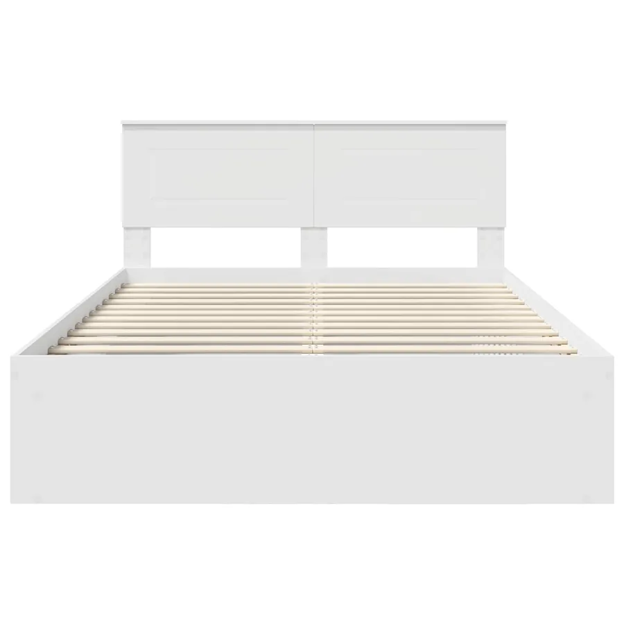 Cadre de lit Blanc 140 x 190 cm Bois d'ingénierie - 7