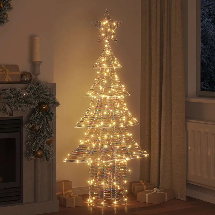 Sapin de Noël avec 240 LED Blanc chaud 181 cm PET - 3
