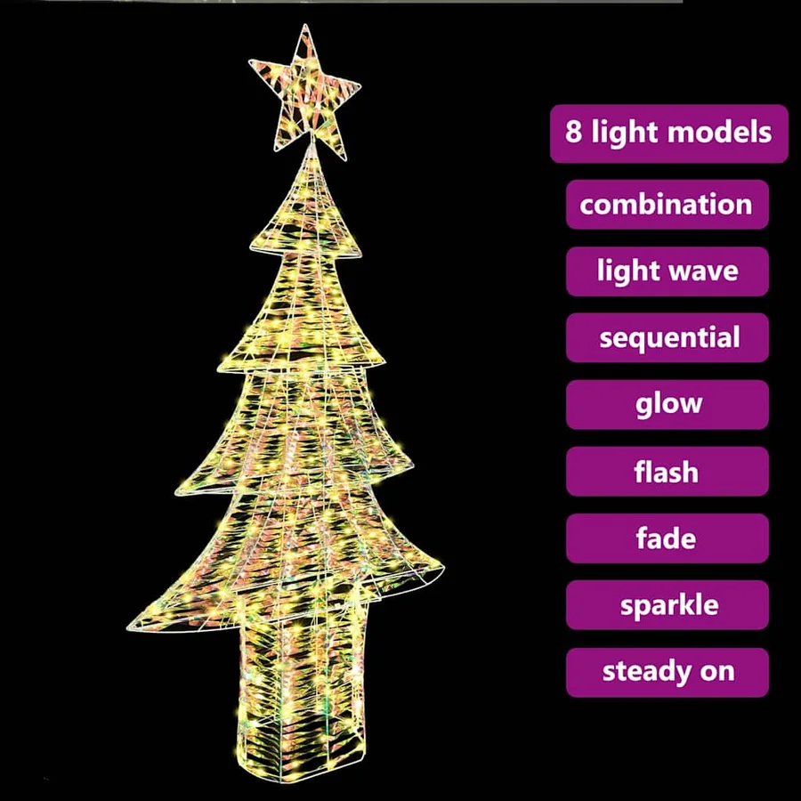 Sapin de Noël avec 240 LED Blanc chaud 181 cm PET - 9