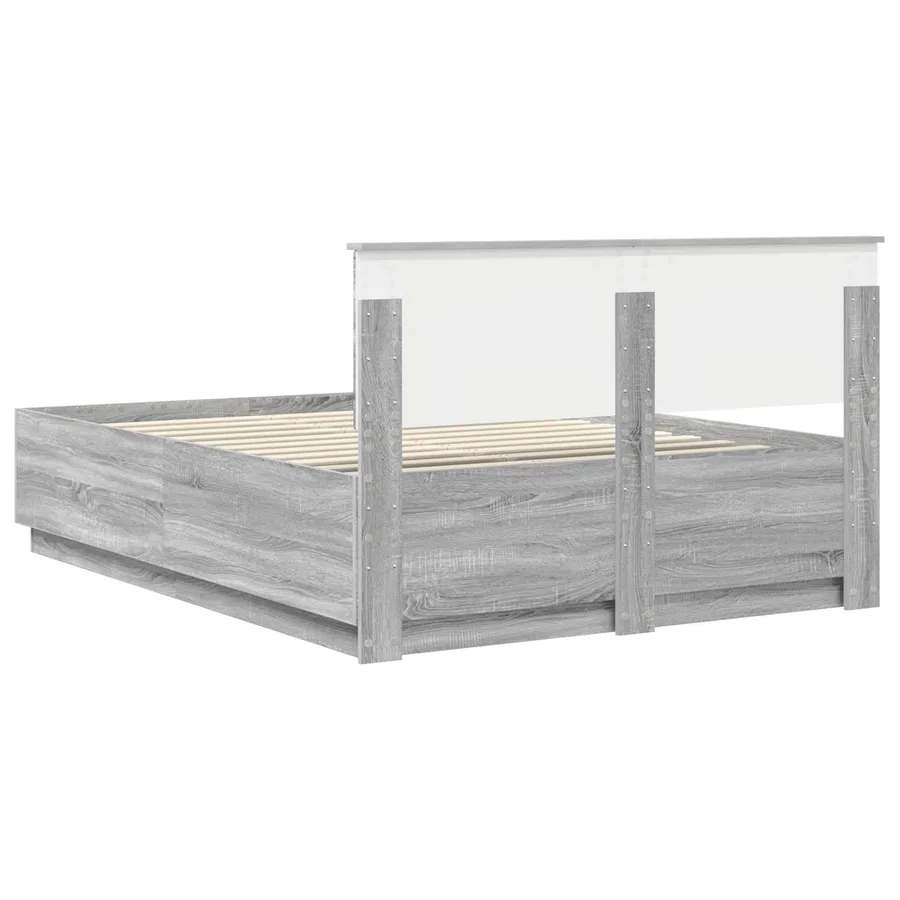 Cadre de lit Sonoma gris 140 x 200 cm Bois d'ingénierie - 9