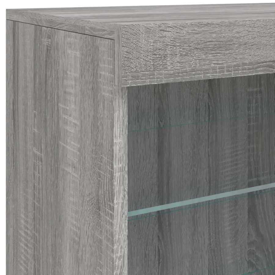 Buffet avec lumières LED sonoma gris 181,5x37x67 cm - 12