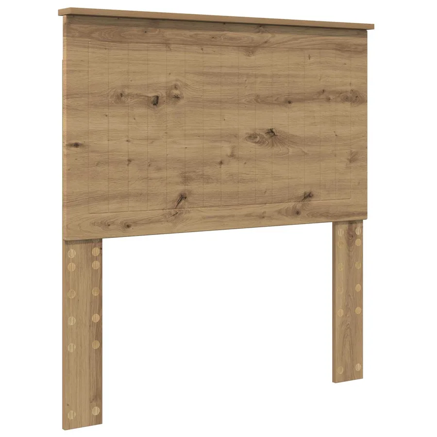 Cadre de lit Chêne artisan 90 x 200 cm Bois de pin massif - 6