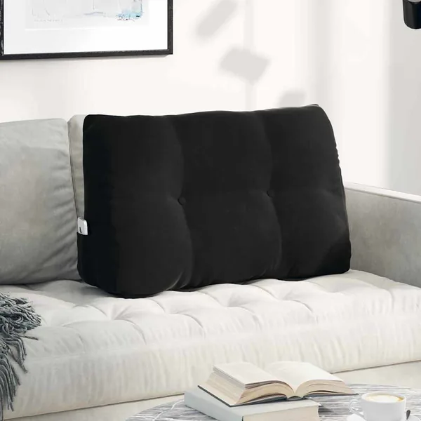 Coussin de Dos Noir 80 x 24 x 50 cm Velours
