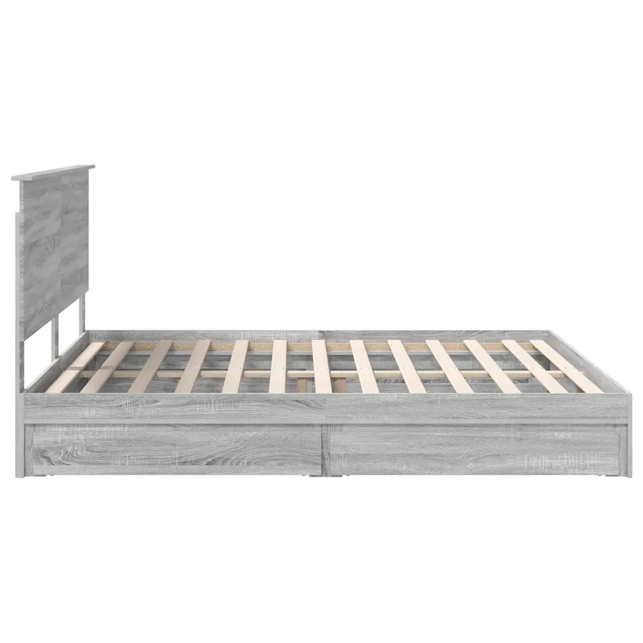 Lit de Rangement Gris Sonoma 180 x 200 cm Bois d'ingénierie - 9