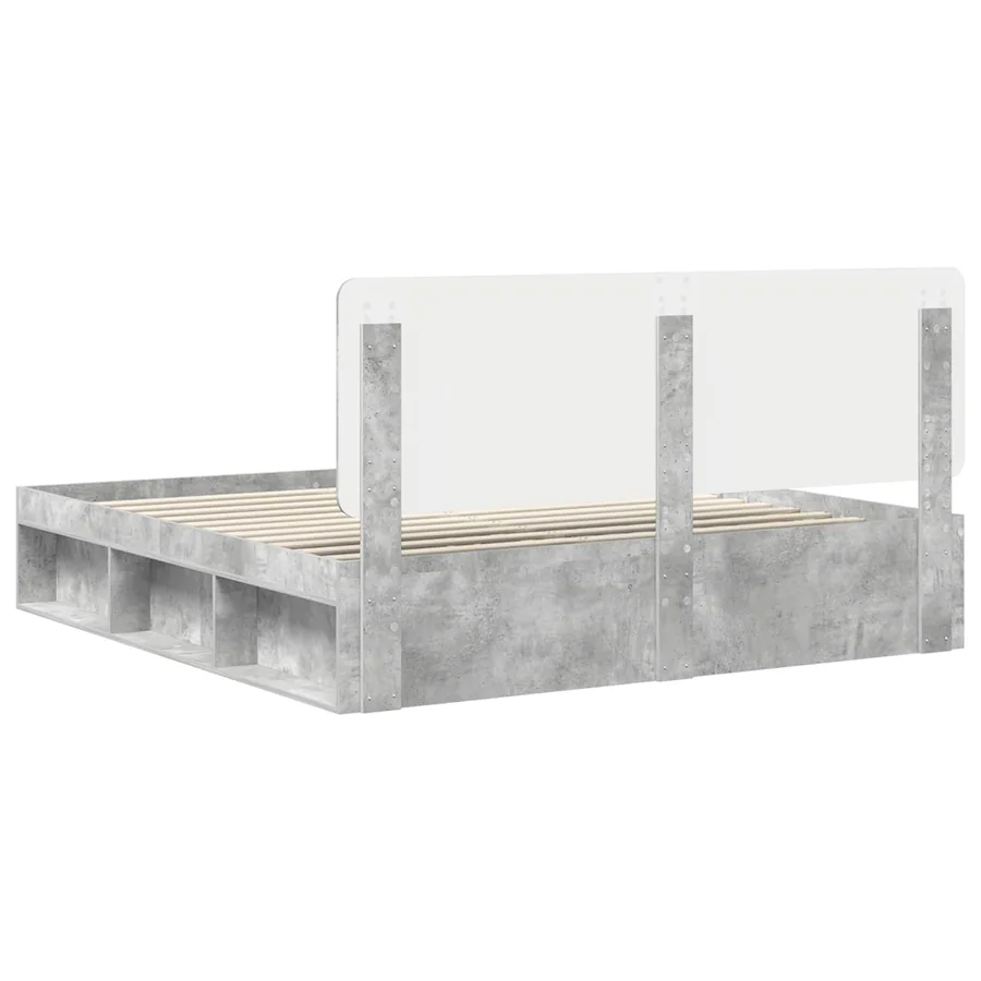 Cadre de lit Béton 180 x 200 cm Bois de pin massif - 9