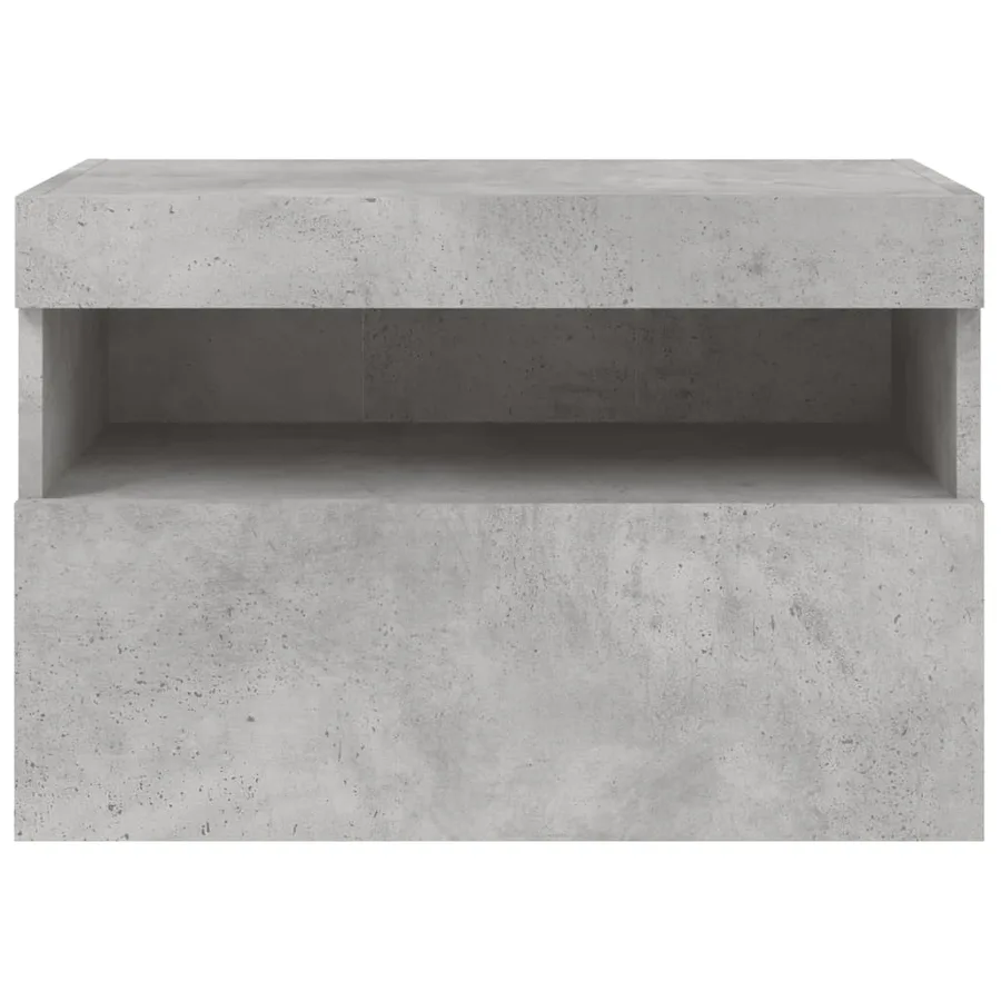 Meuble TV mural avec lumières LED gris béton 60x30x40 cm - 9