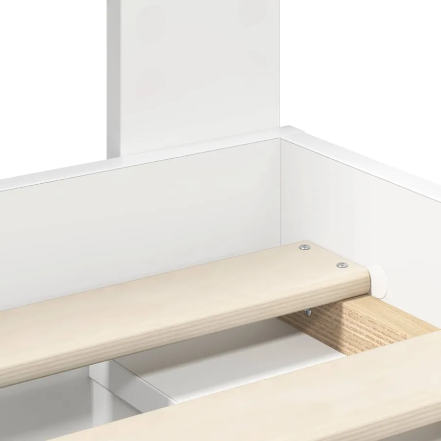Cadre de lit Blanc 200 x 200 cm Bois de pin massif - 10