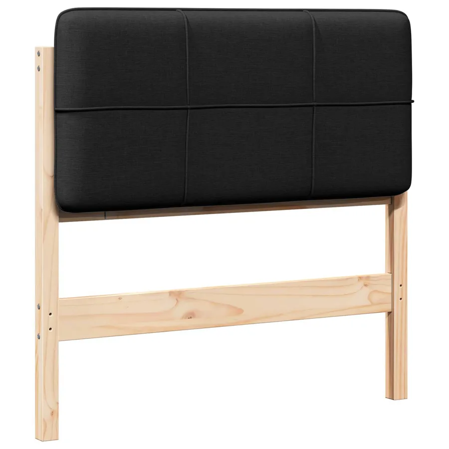 Tête de lit capitonnée Marron et Noir 75 cm Pin massif - 2