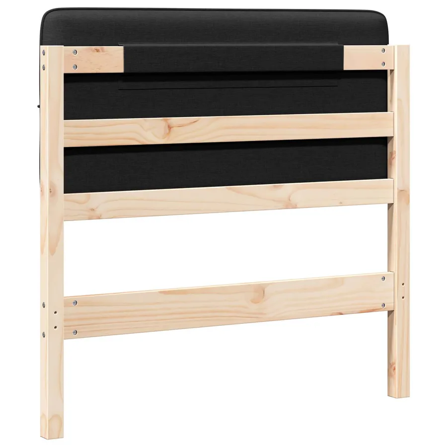 Tête de lit capitonnée Marron et Noir 75 cm Pin massif - 6
