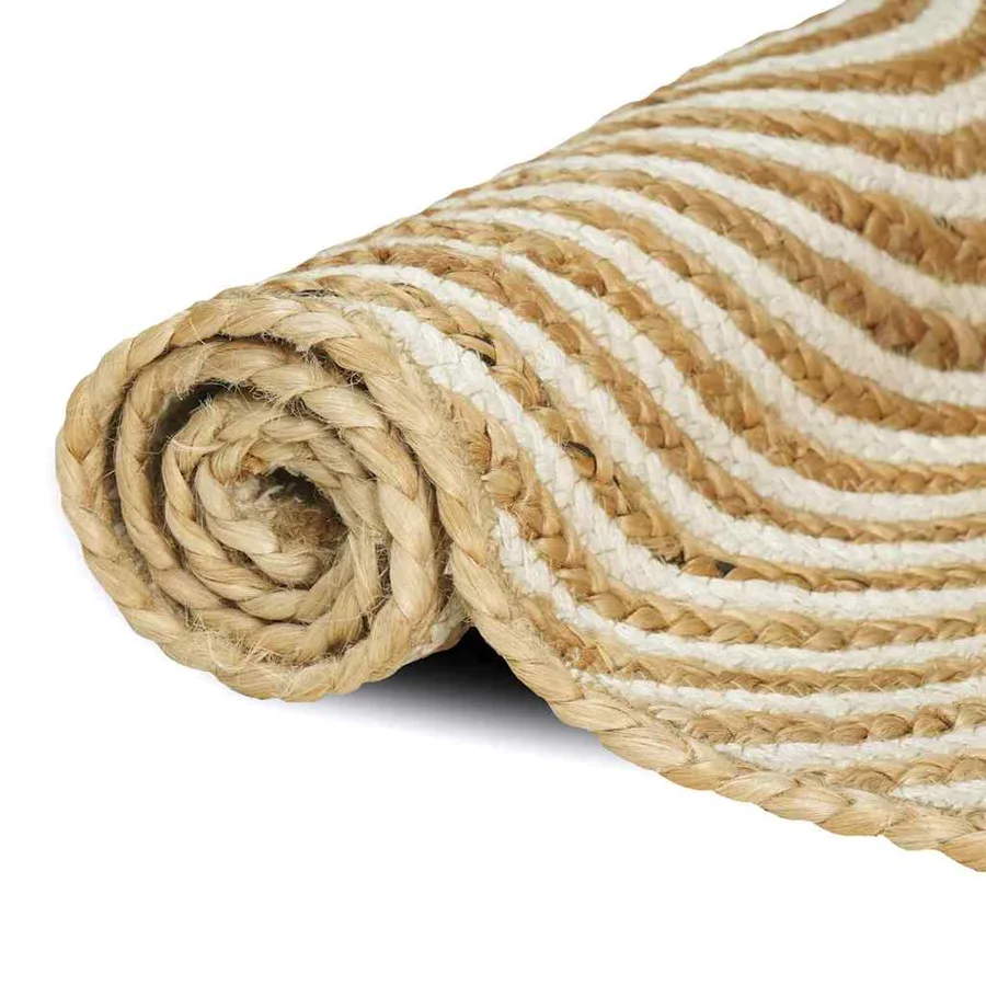 Tapis de surface Blanc 80 x 200 cm Jute - 3