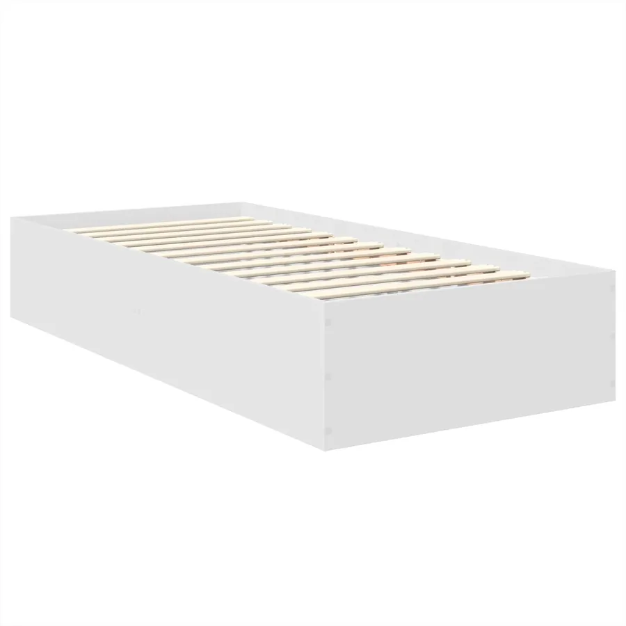 Cadre de lit Blanc 75 x 190 cm Bois d'ingénierie - 5