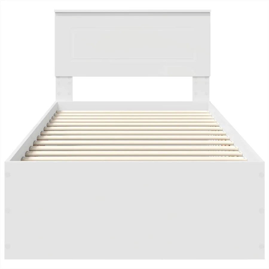 Cadre de lit Blanc 75 x 190 cm Bois d'ingénierie - 7