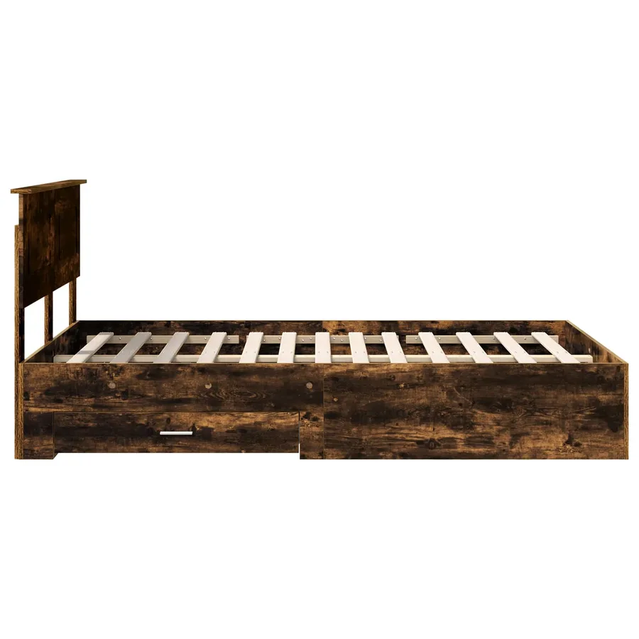 Cadre de lit Chêne fumé 120 x 200 cm Bois d'ingénierie - 9