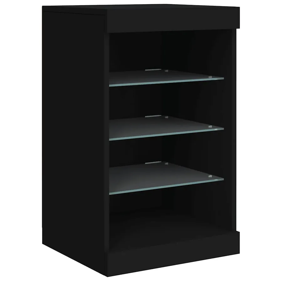 Buffet avec lumières LED noir 123x37x67 cm - 10