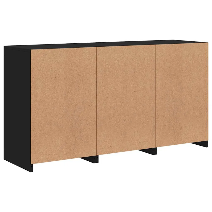 Buffet avec lumières LED noir 123x37x67 cm - 8