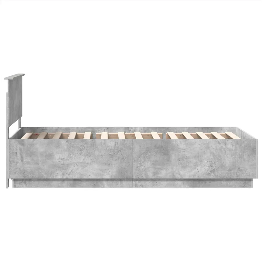 Cadre de lit Gris béton 70 x 190 cm Bois d'ingénierie - 9