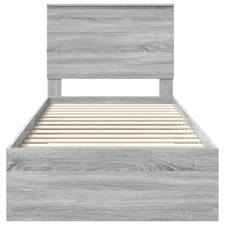 Cadre de lit avec tête de lit Sonoma Gris et Argent 75 x 190 cm - 7
