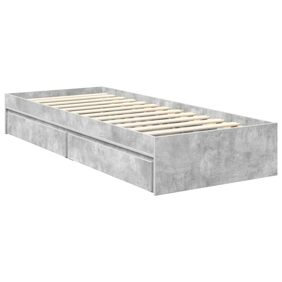 Lit de Rangement Gris béton 75 x 190 cm Bois d'ingénierie - 6