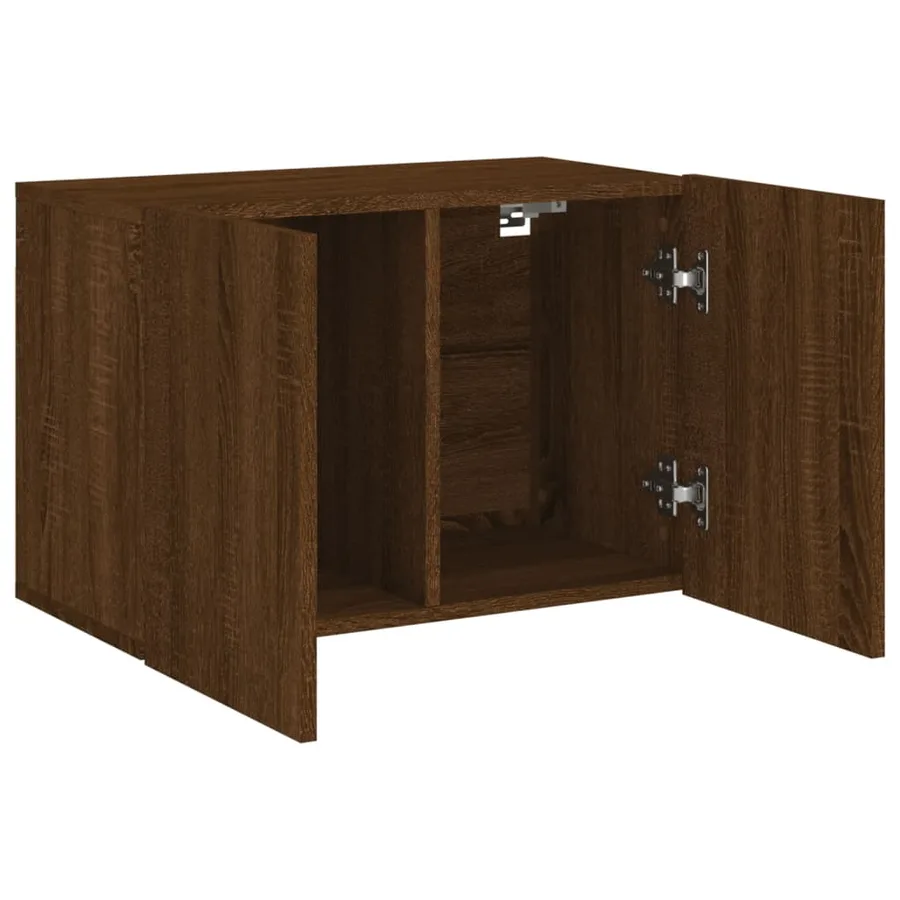Meuble TV mural chêne marron 60x30x41 cm - 5