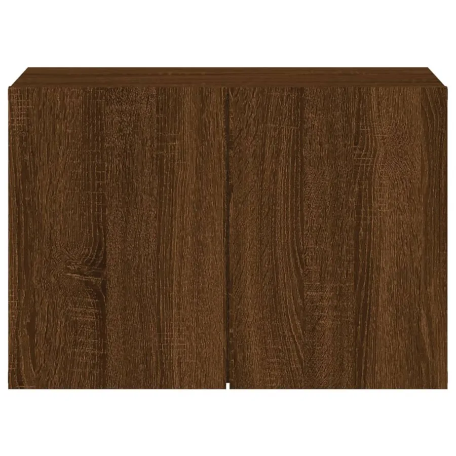 Meuble TV mural chêne marron 60x30x41 cm - 6