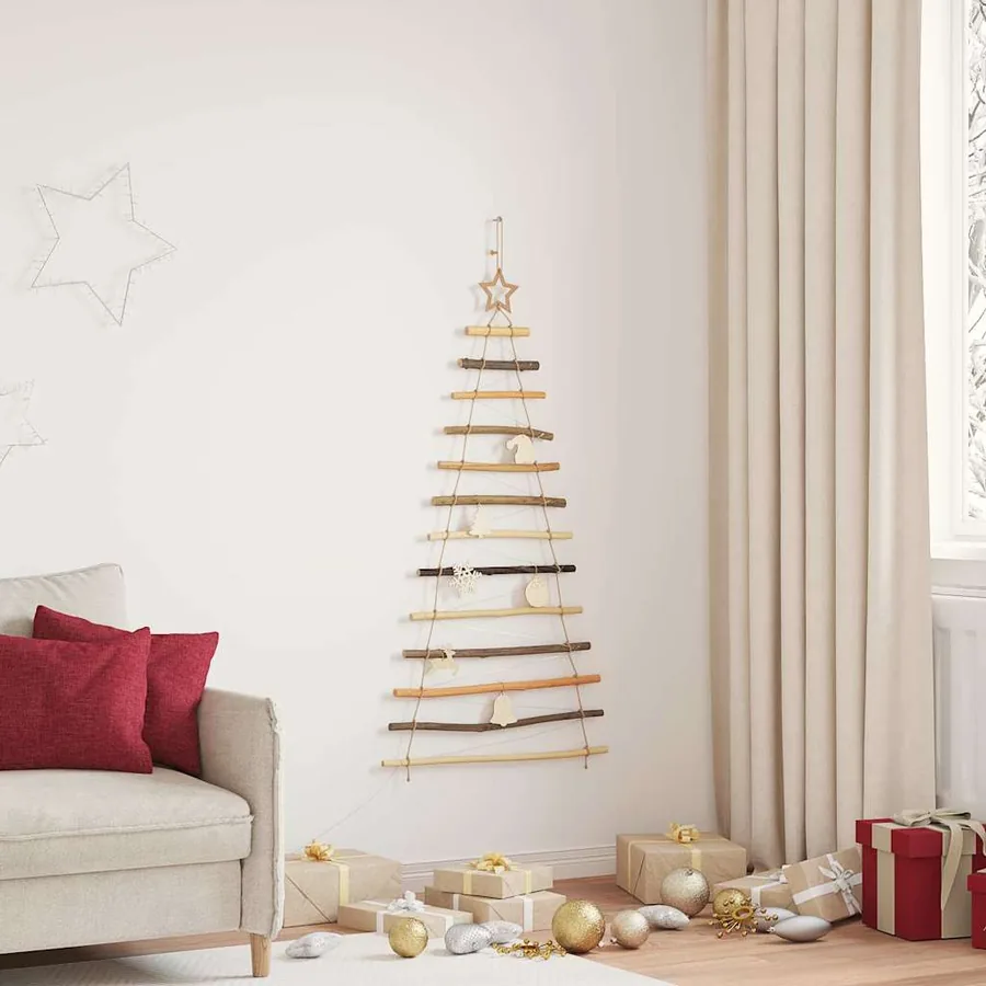 Sapin de Noël avec 50 LED Naturel 120 cm frêne massif - 3