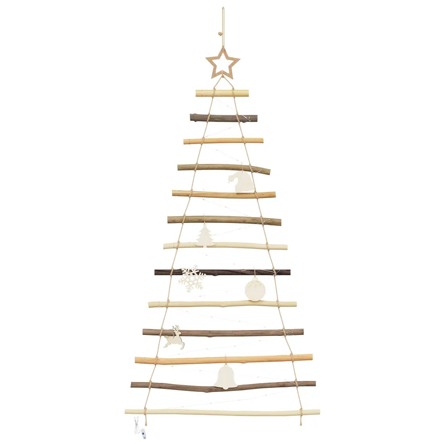 Sapin de Noël avec 50 LED Naturel 120 cm frêne massif - 5