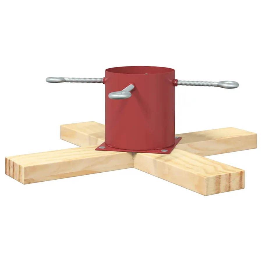 Pied de Sapin de Noël 1.73 Rouge 50 x 50 x 16 cm Pin massif - 2