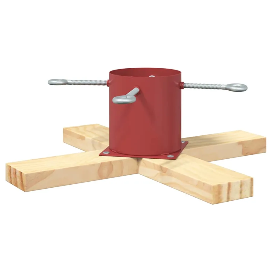 Pied de Sapin de Noël 1.73 Rouge 50 x 50 x 16 cm Pin massif - 6