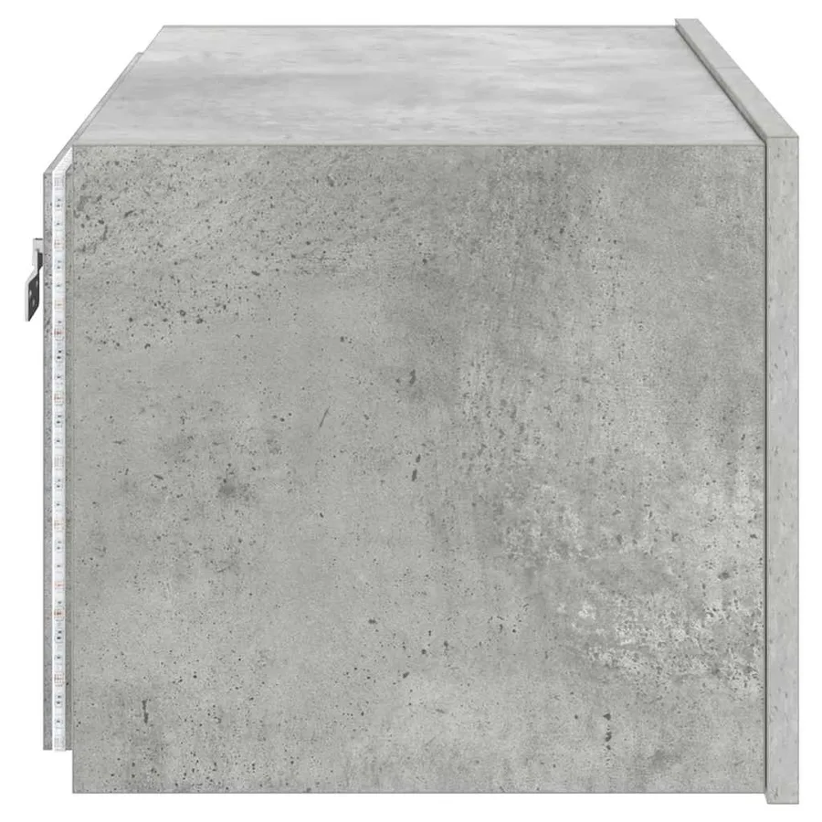 Meuble TV mural avec lumières LED gris béton 60x35x31 cm - 10