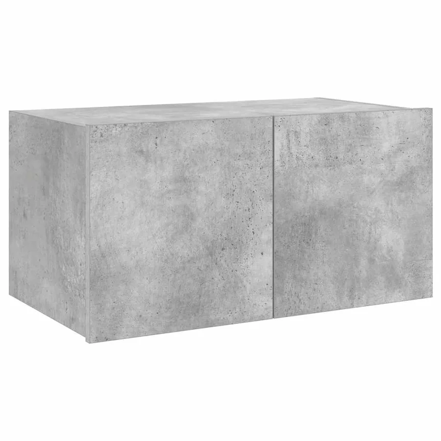Meuble TV mural avec lumières LED gris béton 60x35x31 cm - 7