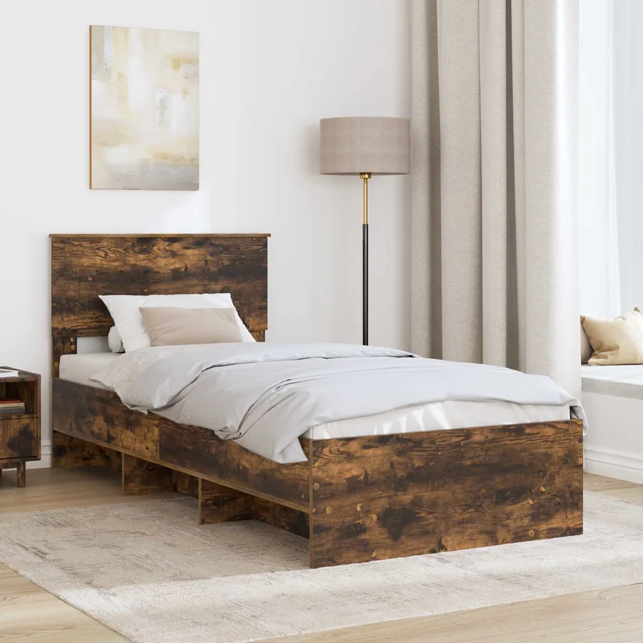Cadre de lit Chêne fumé 80 x 200 cm Bois d'ingénierie - 3