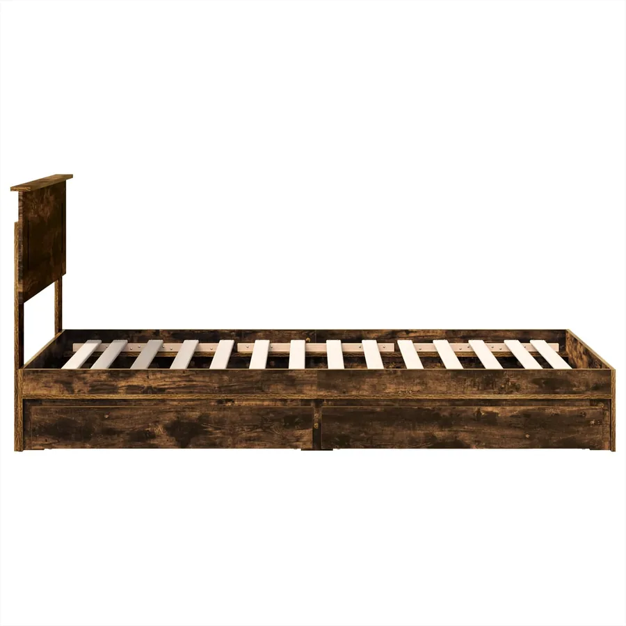 Lit de Rangement Chêne fumé 75 x 190 cm Bois d'ingénierie - 9
