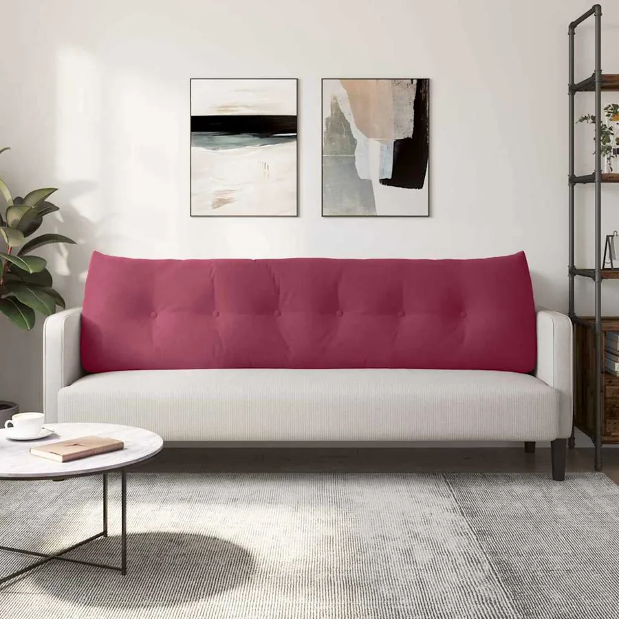 Coussin de Dos Bordeaux 180 x 24 x 50 cm Velours - 4