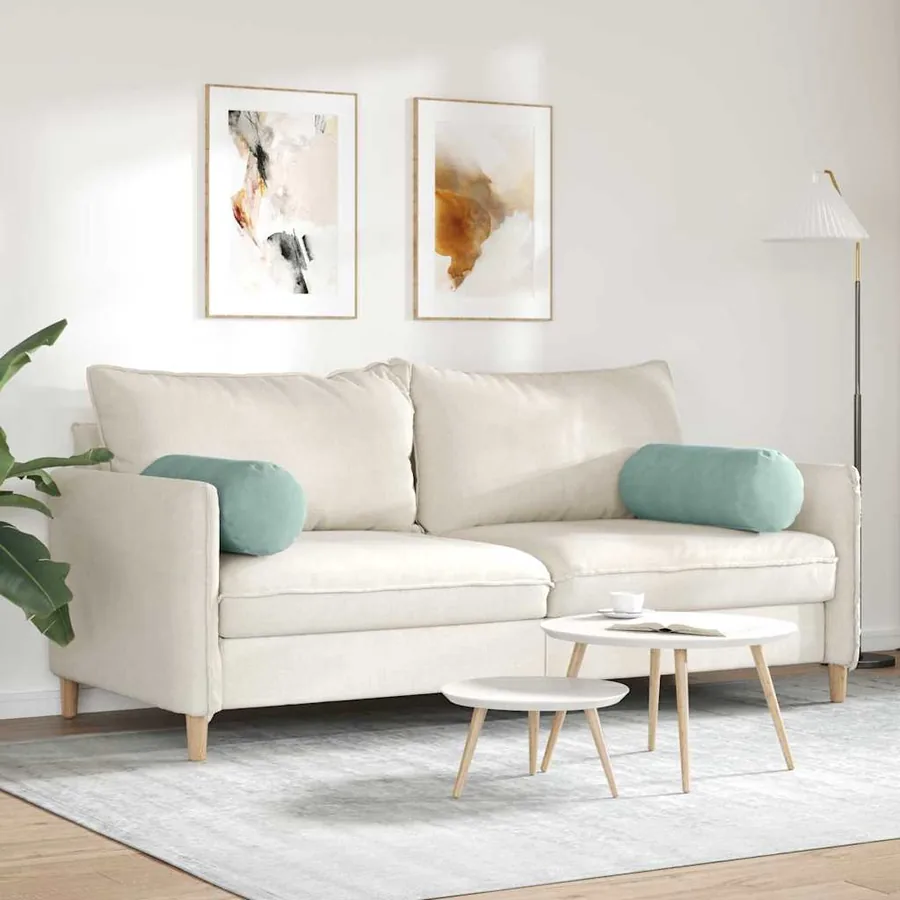 Coussins d'accent 2 pcs Vert Mer Ø 25 x 70 cm - 4