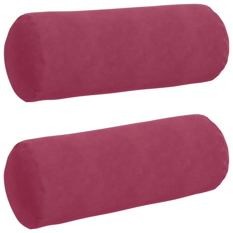 Coussins d'accent 2 pcs Bordeaux Ø 25 x 70 cm - 2